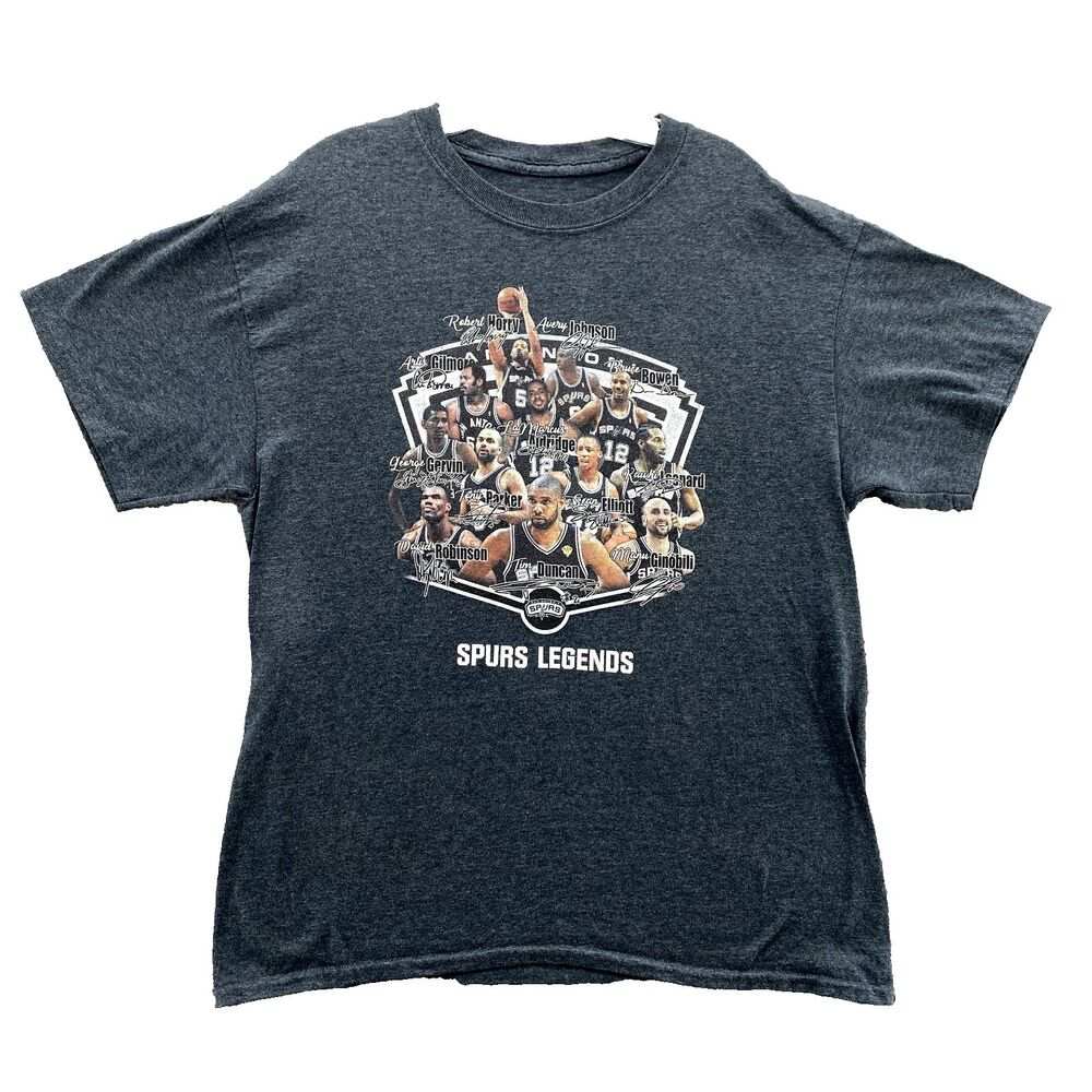 San Antonio Spurs T-Shirt Men's Large Gray Graphic Tee NBA Basketball Streetwear